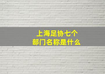 上海足协七个部门名称是什么