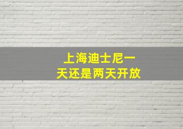 上海迪士尼一天还是两天开放