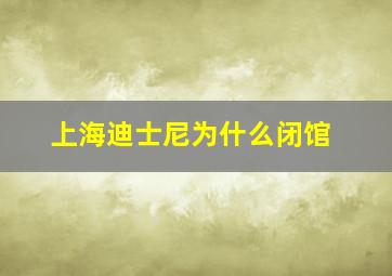 上海迪士尼为什么闭馆