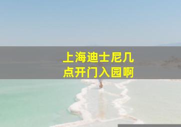 上海迪士尼几点开门入园啊