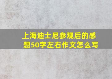 上海迪士尼参观后的感想50字左右作文怎么写