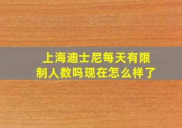 上海迪士尼每天有限制人数吗现在怎么样了