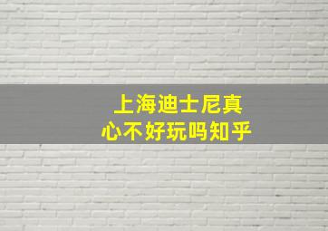 上海迪士尼真心不好玩吗知乎