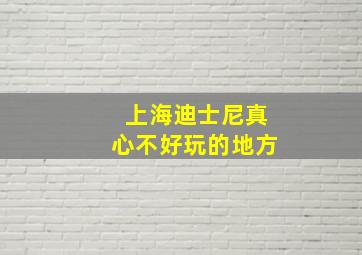 上海迪士尼真心不好玩的地方