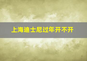 上海迪士尼过年开不开