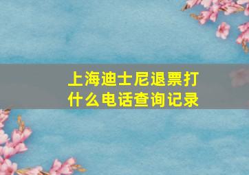 上海迪士尼退票打什么电话查询记录