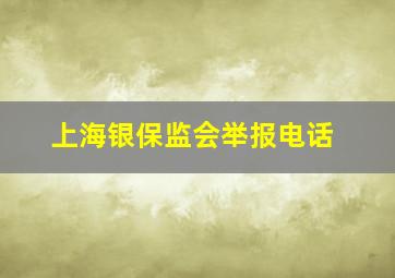 上海银保监会举报电话