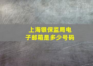 上海银保监局电子邮箱是多少号码