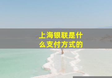 上海银联是什么支付方式的