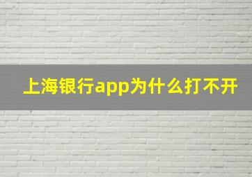 上海银行app为什么打不开