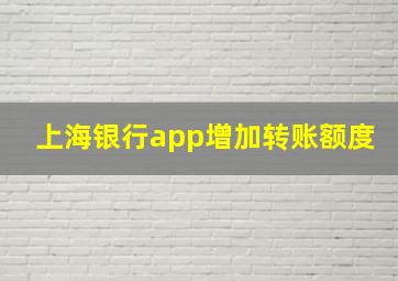 上海银行app增加转账额度