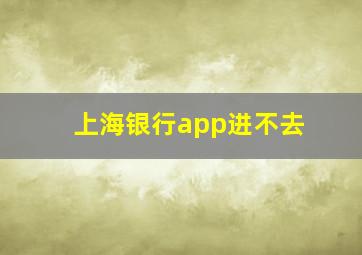 上海银行app进不去