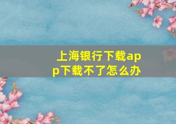 上海银行下载app下载不了怎么办