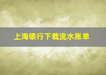 上海银行下载流水账单