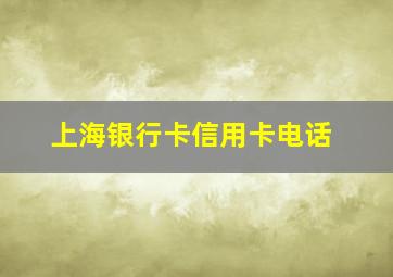 上海银行卡信用卡电话