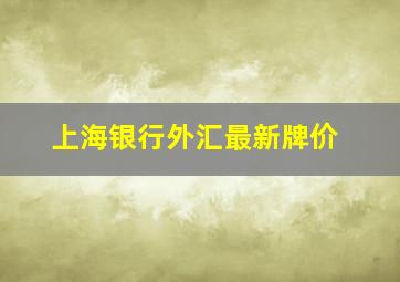 上海银行外汇最新牌价