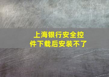 上海银行安全控件下载后安装不了