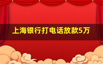 上海银行打电话放款5万