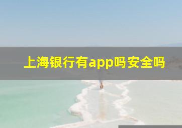 上海银行有app吗安全吗