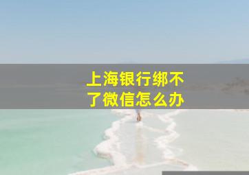 上海银行绑不了微信怎么办