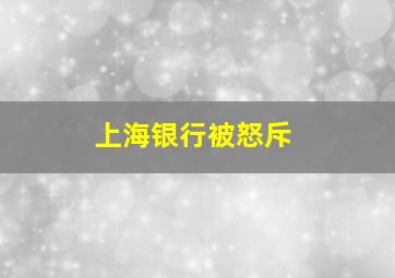 上海银行被怒斥