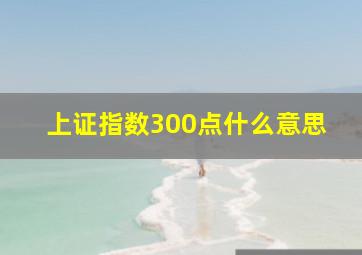 上证指数300点什么意思