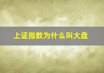 上证指数为什么叫大盘