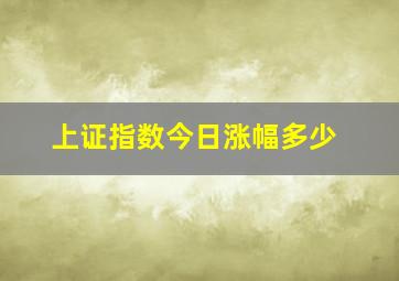 上证指数今日涨幅多少