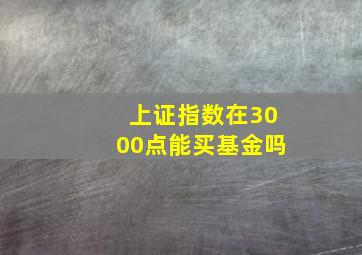 上证指数在3000点能买基金吗