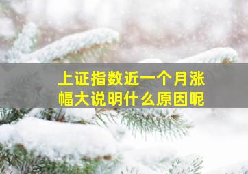 上证指数近一个月涨幅大说明什么原因呢