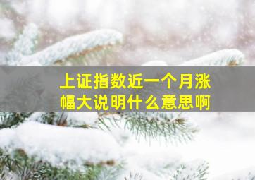 上证指数近一个月涨幅大说明什么意思啊