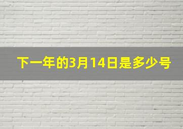 下一年的3月14日是多少号