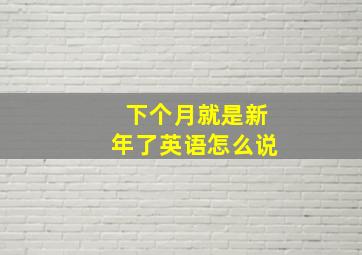 下个月就是新年了英语怎么说