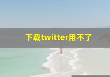 下载twitter用不了