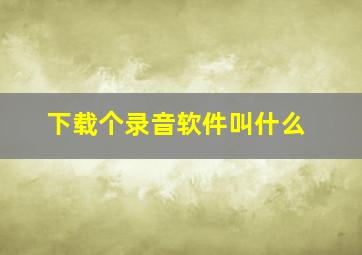 下载个录音软件叫什么