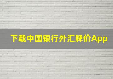 下载中国银行外汇牌价App