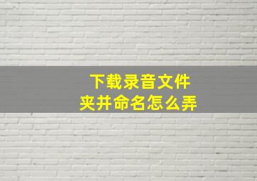 下载录音文件夹并命名怎么弄