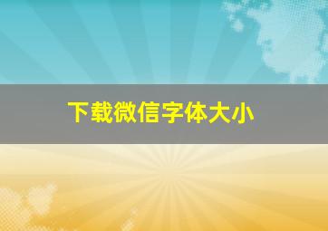 下载微信字体大小