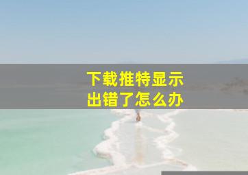 下载推特显示出错了怎么办