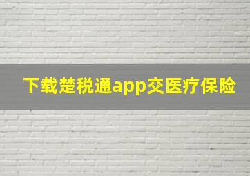 下载楚税通app交医疗保险