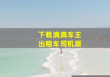 下载滴滴车主出租车司机版