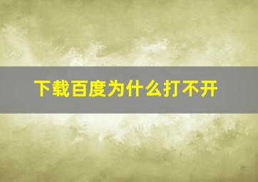 下载百度为什么打不开