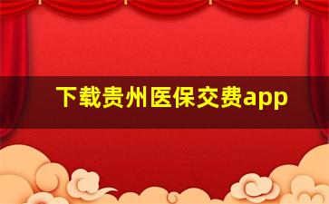 下载贵州医保交费app