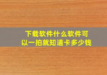 下载软件什么软件可以一拍就知道卡多少钱