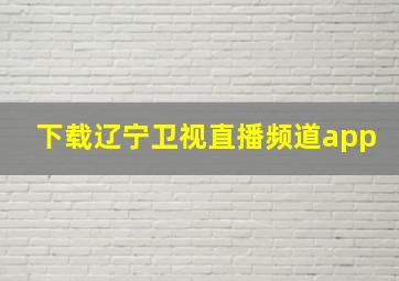 下载辽宁卫视直播频道app