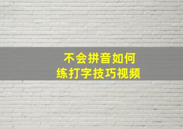 不会拼音如何练打字技巧视频