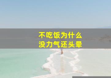 不吃饭为什么没力气还头晕