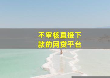 不审核直接下款的网贷平台