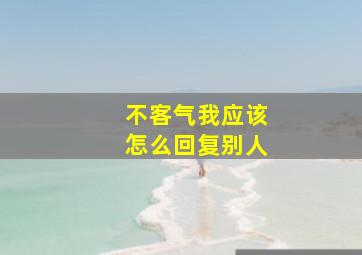 不客气我应该怎么回复别人