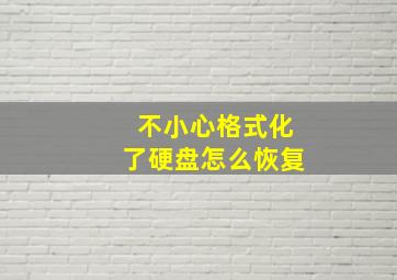 不小心格式化了硬盘怎么恢复